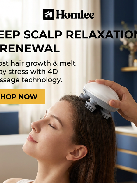 Smart 4D Electric Scalp Massager – Deep Relaxation, Hair Growth Booster & Stress Relief Therapy