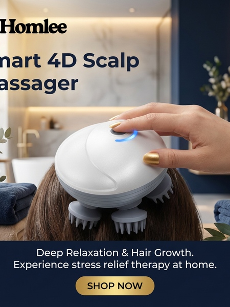 Smart 4D Electric Scalp Massager – Deep Relaxation, Hair Growth Booster & Stress Relief Therapy