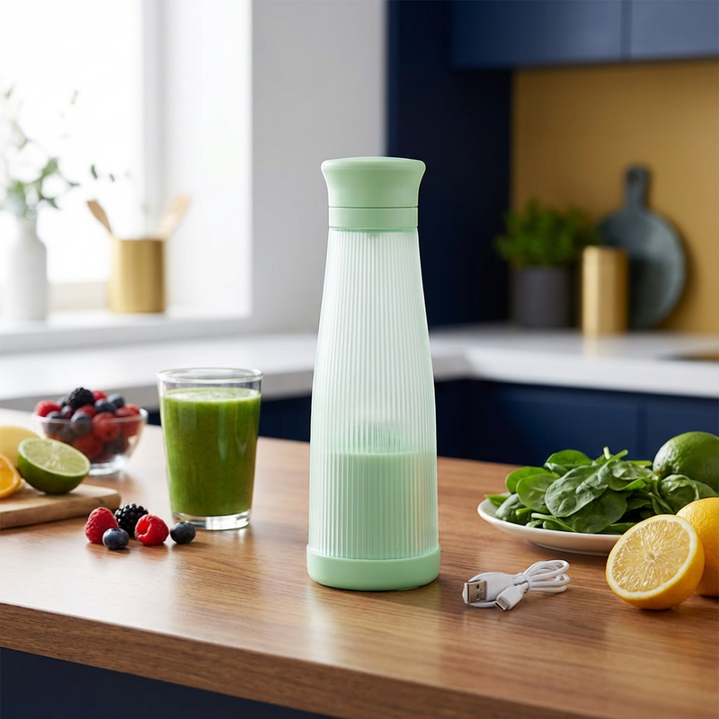 Blend Fresh Juice Anywhere in Seconds – Portable USB 6-Blade Juicer