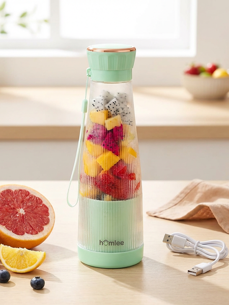 Blend Fresh Juice Anywhere in Seconds – Portable USB 6-Blade Juicer