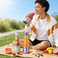 Blend Fresh Juice Anywhere in Seconds – Portable USB 6-Blade Juicer