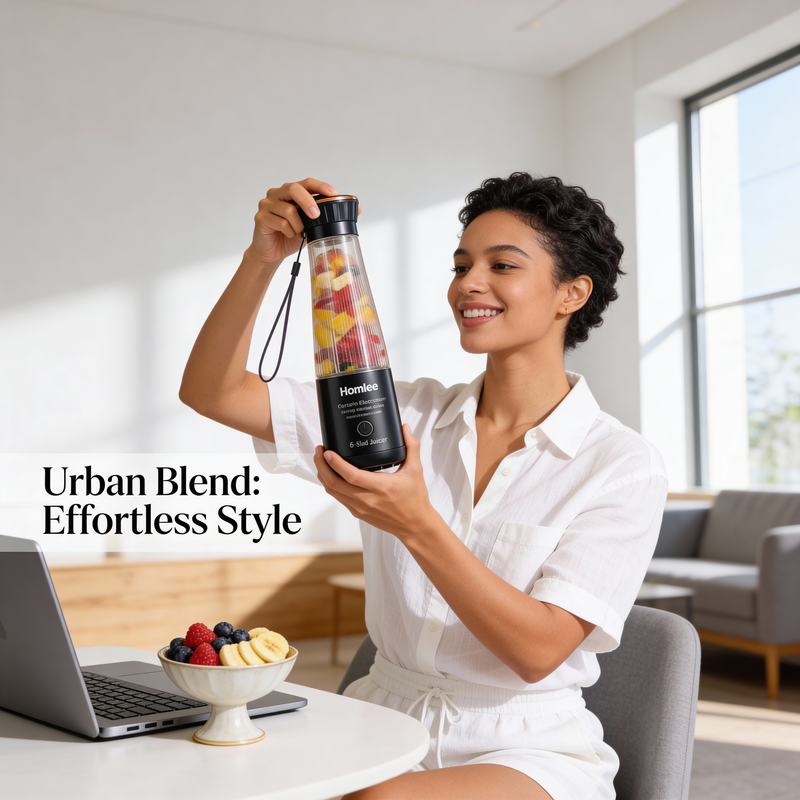 Blend Fresh Juice Anywhere in Seconds – Portable USB 6-Blade Juicer