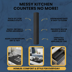 Drying mat for Kitchen, Water Absorbent Mat (PACK OF 2)