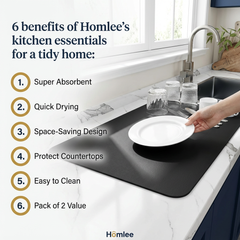 Drying mat for Kitchen, Water Absorbent Mat (PACK OF 2)