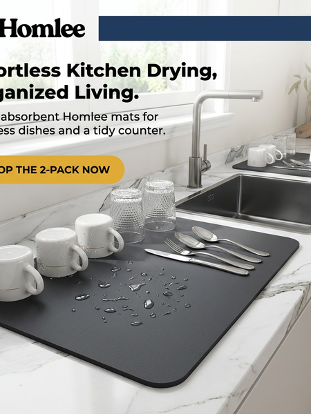 Drying mat for Kitchen, Water Absorbent Mat (PACK OF 2)