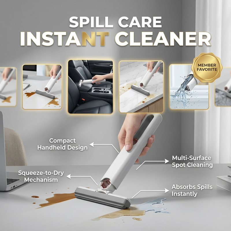 Mini Handheld Mop for Kitchen Spills, Tea & Coffee Cleaning