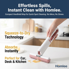 Mini Handheld Mop for Kitchen Spills, Tea & Coffee Cleaning