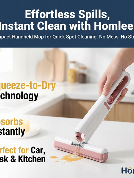 Mini Handheld Mop for Kitchen Spills, Tea & Coffee Cleaning