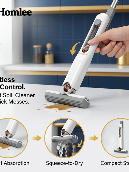 Mini Handheld Mop for Kitchen Spills, Tea & Coffee Cleaning