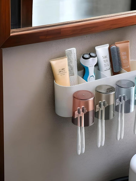 Plastic Toothbrush Holder Wall Mounted, 8 Toothbrush Holders