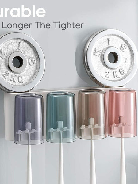 Plastic Toothbrush Holder Wall Mounted, 8 Toothbrush Holders