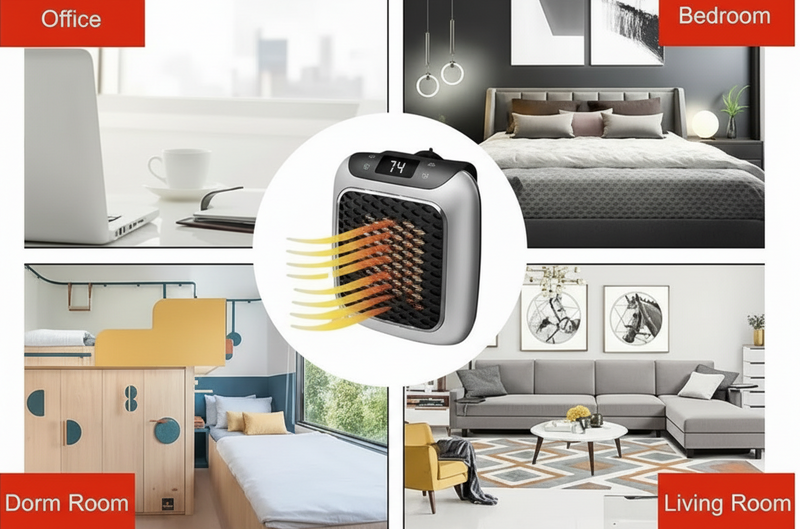 Silent Wall-Mounted Electric Heater .