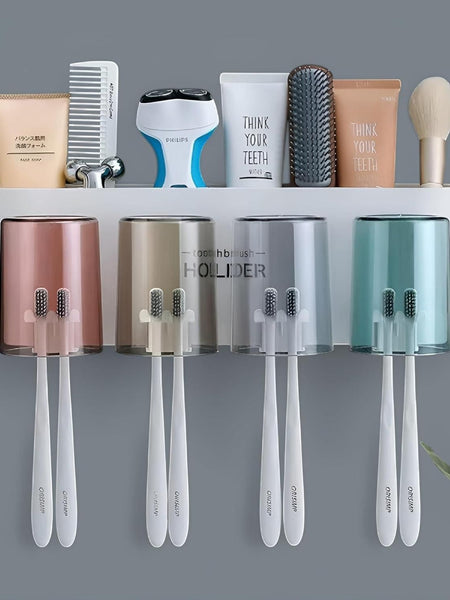 Plastic Toothbrush Holder Wall Mounted, 8 Toothbrush Holders