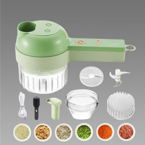 4-in-1 Portable Electric Vegetable Cutter Set .