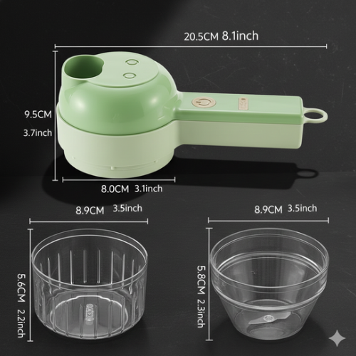 4-in-1 Portable Electric Vegetable Cutter Set .