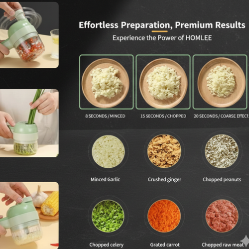 4-in-1 Portable Electric Vegetable Cutter Set .