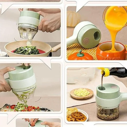 4-in-1 Portable Electric Vegetable Cutter Set .